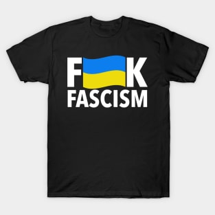 F Fascism - Censored with Ukrainian Flag T-Shirt